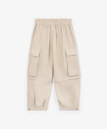 Pantaloni transformați din in, bej, pentru băiat, Gulliver