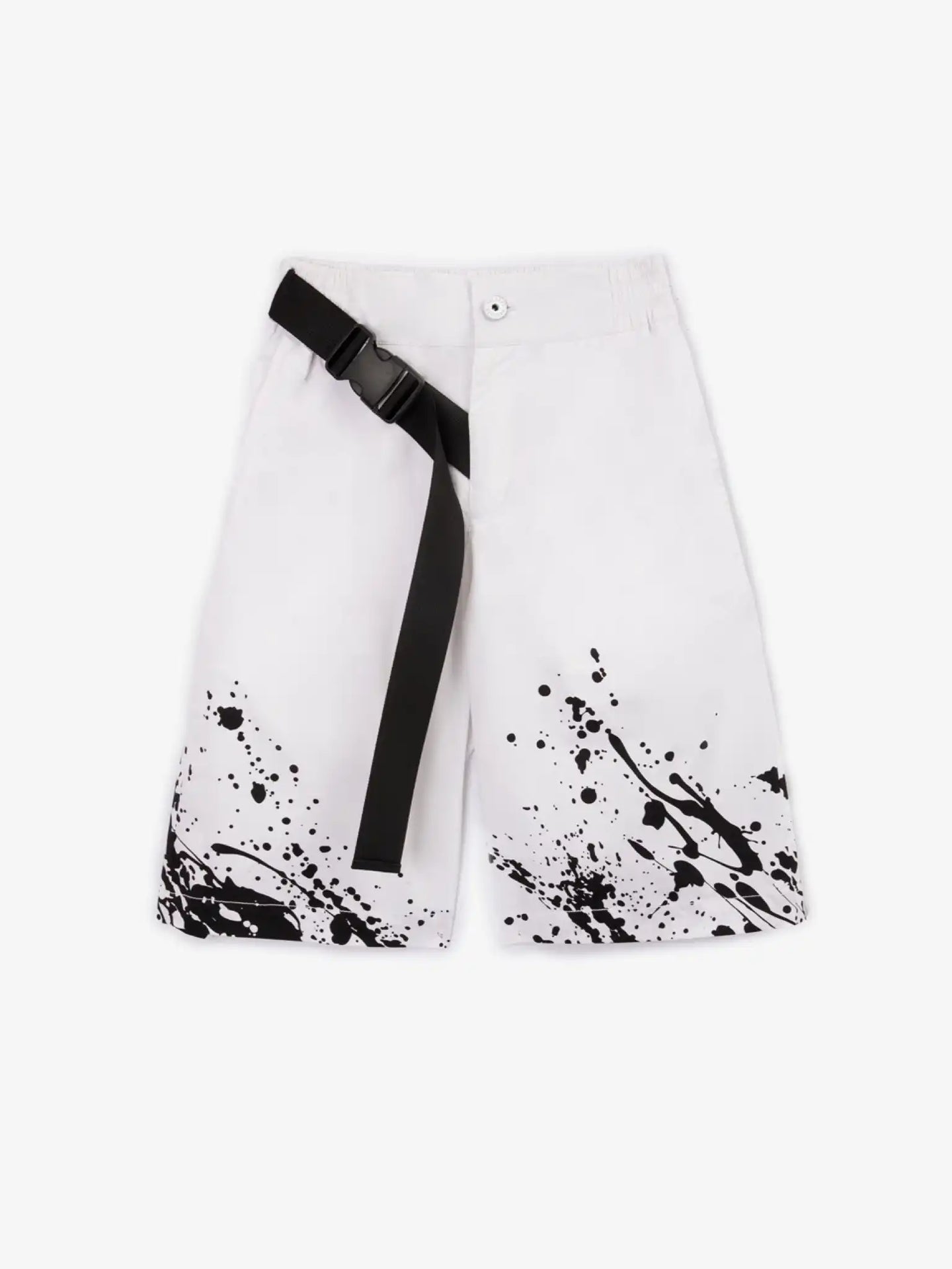 Pantaloni scurți din poplin cu decorațiuni negre, Gulliver