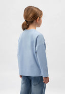 Светлосиня блуза с дълъг ръкав и удължен гръб от Gulliver