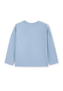 Светлосиня блуза с дълъг ръкав и удължен гръб от Gulliver