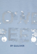 Светлосиня блуза с дълъг ръкав и удължен гръб от Gulliver