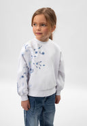 Бял суитшърт с асиметричен флорален десен от Gulliver