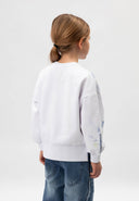 Бял суитшърт с асиметричен флорален десен от Gulliver