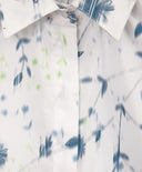 Bluză cu mânecă lungă din poplin cu motiv floral, albă, Gulliver