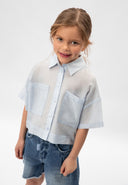 Светлосиня блуза с къс ръкав от Gulliver