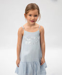 Детски сарафан синьо за МОМИЧЕ основен изглед