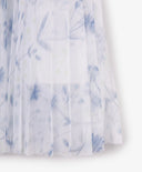 Rochie pentru copii, albă, din plasă plisată cu model floral și căptușeală, Gulliver.