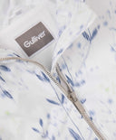 Jachetă pentru fată din material matlasat, cu imprimeu floral, albă, Gulliver