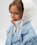 Palton căptușit pentru copii cu guler detașabil, albastru, Gulliver