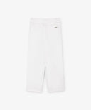 Pantaloni textili pentru fată, cu curea și croială conică, albi, Gulliver