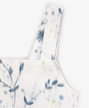 Salopetă albă cu motiv floral din poplin, Gulliver