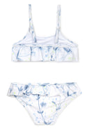 Бял бански от две части с флорален принт от Gulliver