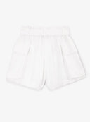 Pantaloni scurți pentru fată, din material textil, cu buzunare cargo, albi, Gulliver