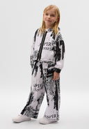 Суитшърт с предно закопчаване и оригинален черно-бял десен от Gulliver