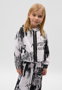 Суитшърт с предно закопчаване и оригинален черно-бял десен от Gulliver