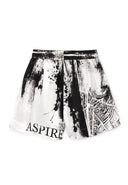 Черно-бели шорти от памучен поплин от Gulliver