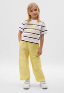 Свободен жълт панталон с колан на ластик от Gulliver