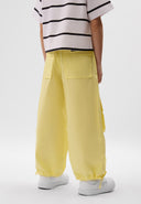 Свободен жълт панталон с колан на ластик от Gulliver