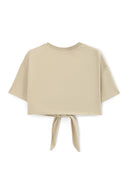 Бежова скъсена тениска с връзки от Gulliver