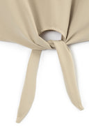 Бежова скъсена тениска с връзки от Gulliver