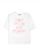 Бяла свободна тениска с шрифтов декор от Gulliver