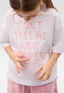 Бяла свободна тениска с шрифтов декор от Gulliver