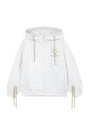 Бял свободен суитшърт с цип от Gulliver