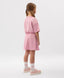 Rochie pentru copii, roz, din tricot, cu mâneci scurte, care imită un compleu, Gulliver.