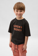 Тъмно сива тениска с права свободна кройка от Gulliver