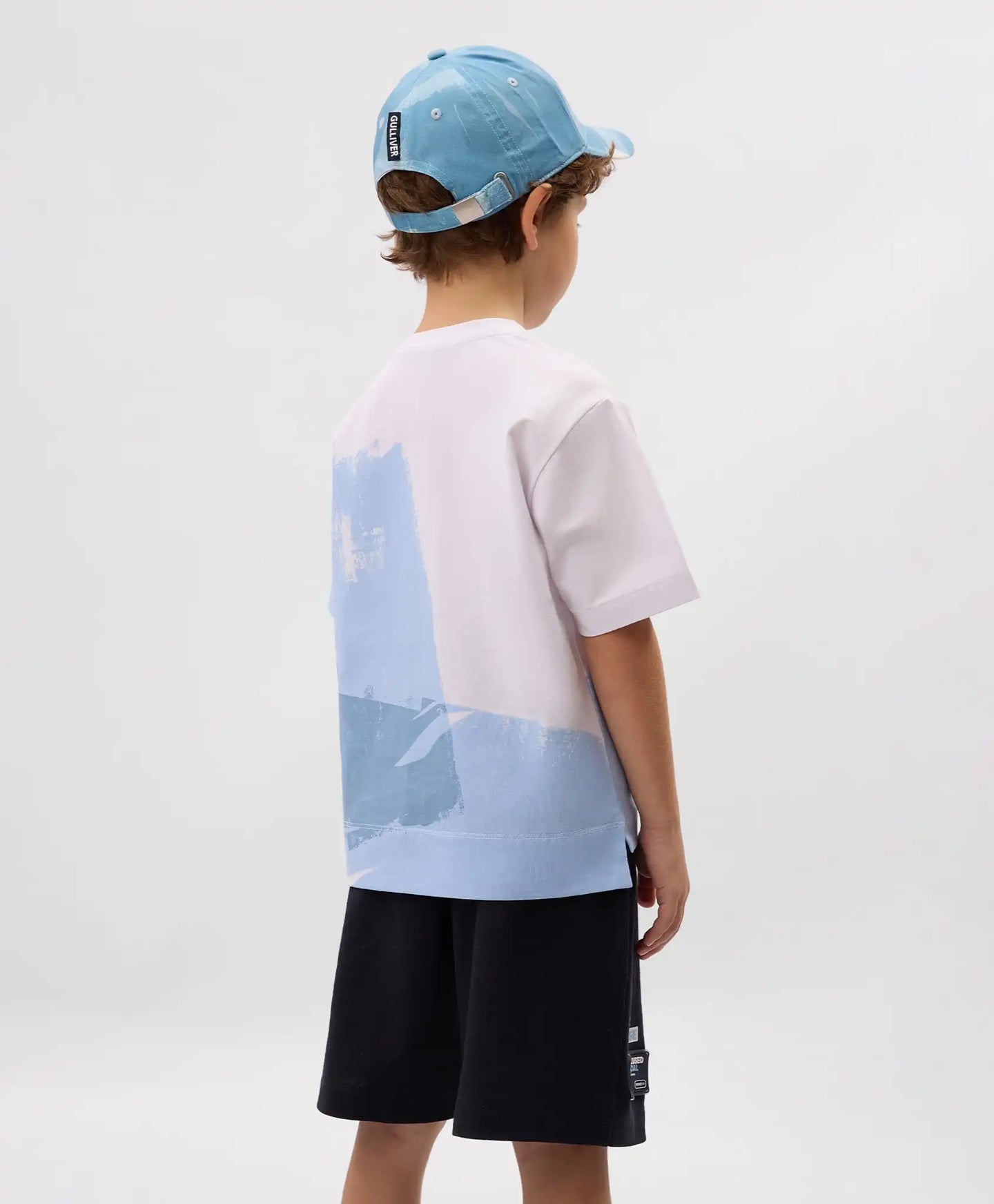 Tricou cu mânecă scurtă pentru băiat, alb, cu imprimeu, Gulliver