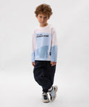 Longsleeve pentru băieți cu imprimeu alb Gulliver