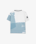 Polo cu mânecă scurtă pentru băiat, alb, cu imprimeu din pique, Gulliver