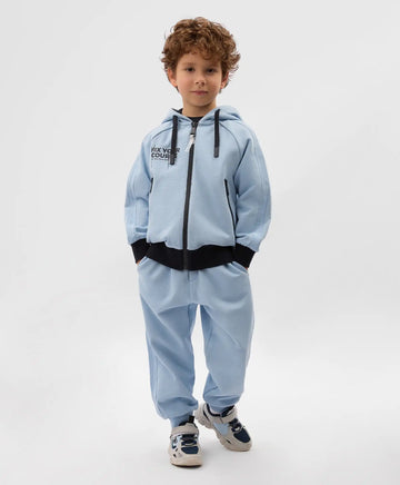 Hanorac deschis cu fermoar pentru băieți cu imprimeu albastru Gulliver