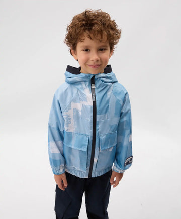 Jachetă cu glugă pentru băiat, cu imprimeu albastru, Gulliver