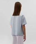 Tricou oversize pentru fată cu decorațiune din paiete transparente, albastru, Gulliver