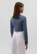 Скъсена синя блуза с дълъг ръкав от Gulliver