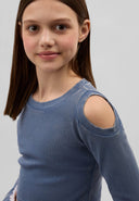 Скъсена синя блуза с дълъг ръкав от Gulliver