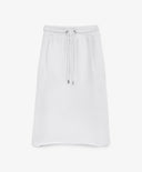 Fustă tricotată albă, cu talie medie și inserții reiate, Gulliver