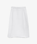 Fustă tricotată albă, cu talie medie și inserții reiate, Gulliver
