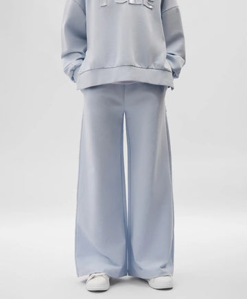 Pantaloni palazzo pentru fată, din footer, albaștri, Gulliver