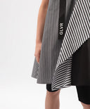 Sărafan textil pentru copii, cu croi asimetric și un umăr descoperit, combinat, Gulliver.