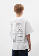 Бяла тениска със стилен концептуален дизайн от Gulliver