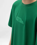 Tricou oversize pentru băiat, verde, cu imprimeu pe spate, Gulliver