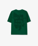 Tricou oversize pentru băiat, verde, cu imprimeu pe spate, Gulliver