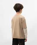 Longsleeve pentru băieți cu imitație de straturi bej Gulliver