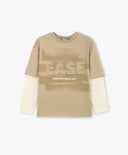 Longsleeve pentru băieți cu imitație de straturi bej Gulliver