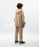 Hanorac deschis cu glugă pentru băieți din material de bumbac bej Gulliver