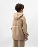 Hanorac deschis cu glugă pentru băieți din material de bumbac bej Gulliver