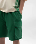 Pantaloni scurți pentru băiat, din tricot, cu buzunare cargo, verzi, Gulliver