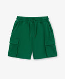 Pantaloni scurți pentru băiat, din tricot, cu buzunare cargo, verzi, Gulliver